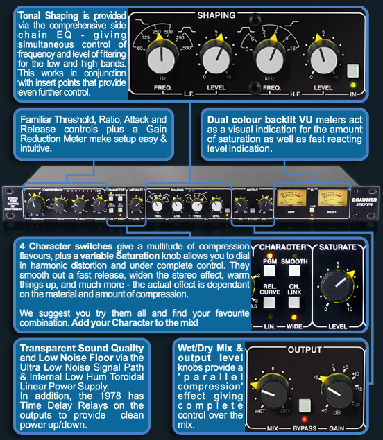 Drawmer 1978 Stereo Tone Shaping FET Compressor - Producten